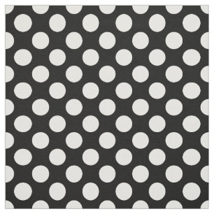 Tela Puntos de polka negros y blancos, patrón de punto 