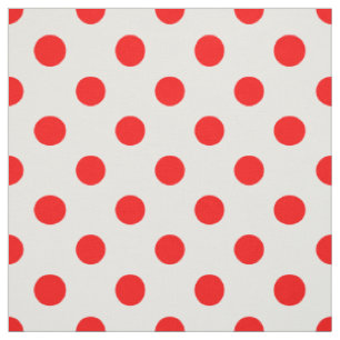 Tela Puntos de Polka Rojo de Fondo Blanco
