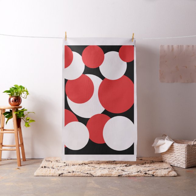 Tela Puntos de Polka Rojo Negro y Blanco (In Situ)