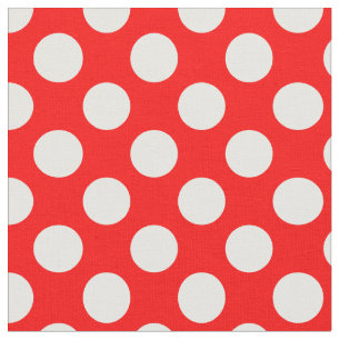 Tela Puntos de Polka Rojo y Blanco
