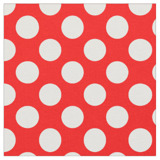 Tela Puntos de Polka Rojo y Blanco