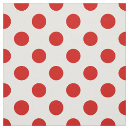 Tela Puntos de polka rojos y blancos