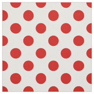Tela Puntos de polka rojos y blancos