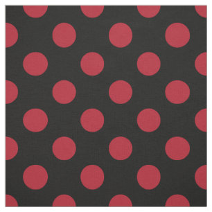 Tela Puntos de polka rojos y negros