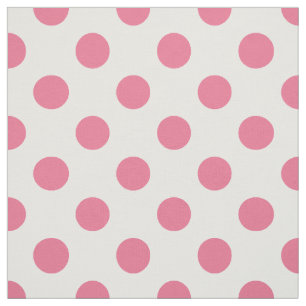 Tela Puntos de polka rosa y blanco