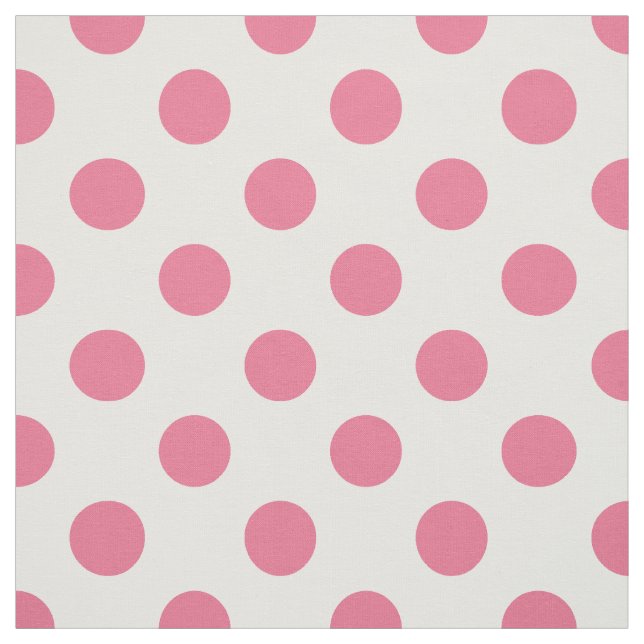 Tela Puntos de polka rosa y blanco (Retal)