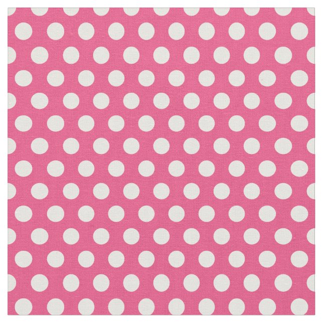 Tela Puntos de Polka Rosado Caliente (De cerca)