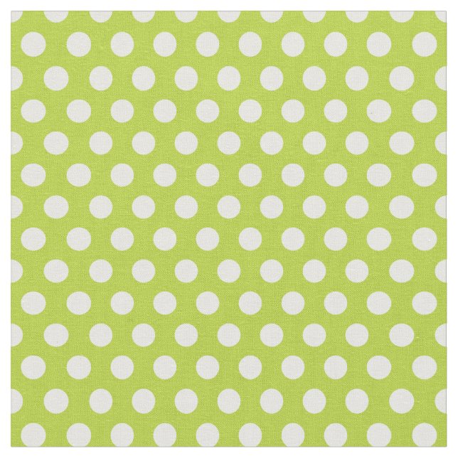 Tela Puntos de polka verde de Apple (De cerca)
