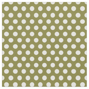 Tela Puntos de Polka Verde en Oliva