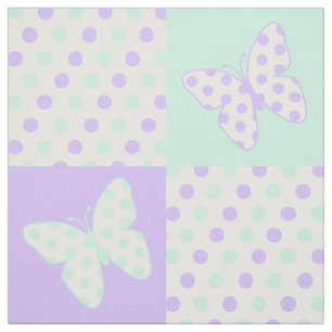 Tela Puntos de Polka Verde Morado de la Moneda de Marip