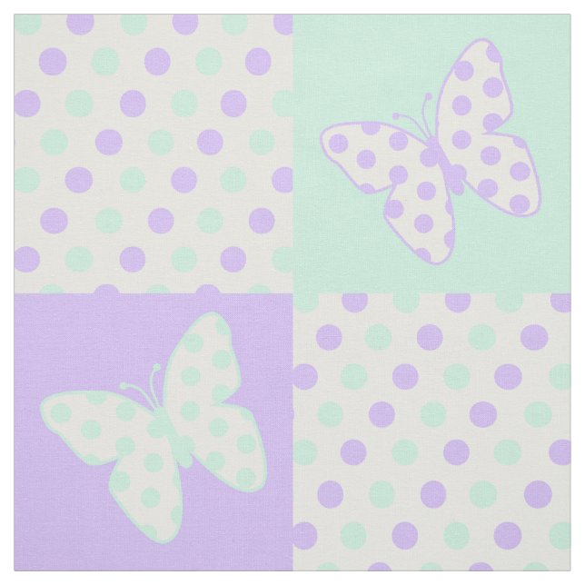 Tela Puntos de Polka Verde Morado de la Moneda de Marip (Retal)