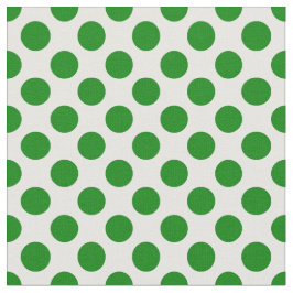 Tela Puntos de Polka Verde sobre el Patrón Blanco