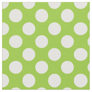 Tela Puntos de polka verde y blanco de Apple
