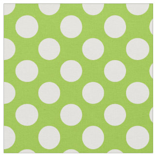 Tela Puntos de polka verde y blanco de Apple