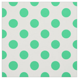 Tela Puntos de polka verdes y blancos