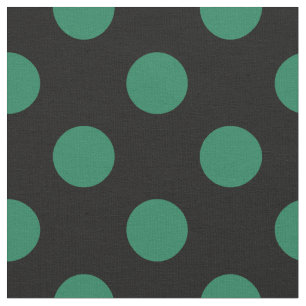 Tela Puntos de polka verdes y negros