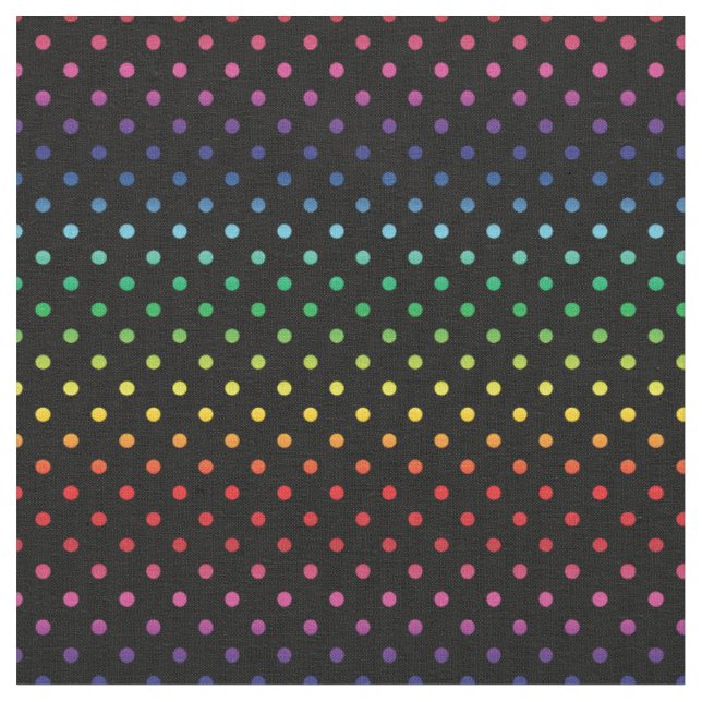 Tela Puntos del arco iris en negro (De cerca)