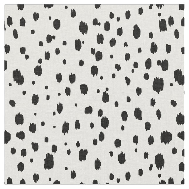 Tela Puntos dispersos de ikat blanco y negro (De cerca)