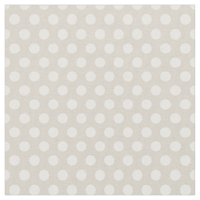 Tela Puntos Linen Beige Polka (De cerca)