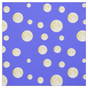Tela Puntos lunares, puntos polka, puntos azules