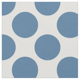 Tela Puntos modernos de Polka grandes azules y blancos