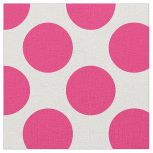 Tela Puntos modernos de Polka Grandes Rosa y Blanco
