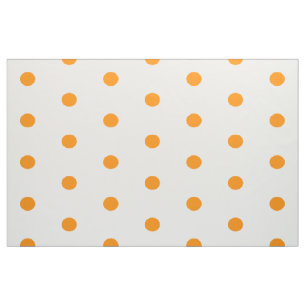 Tela puntos naranjas sobre blanco