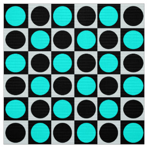 Tela Puntos negros geométricos azules