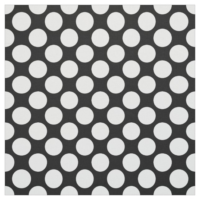 Tela Puntos retro grandes - blanco y negro (Retal)