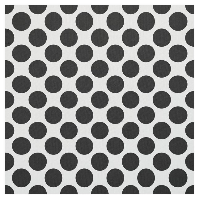 Tela Puntos retro grandes - blanco y negro (Retal)