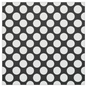 Tela Puntos retros grandes - blanco y negro