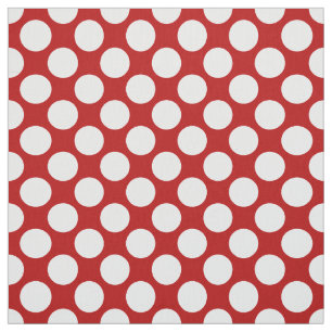Tela Puntos retros grandes - blanco y rojo