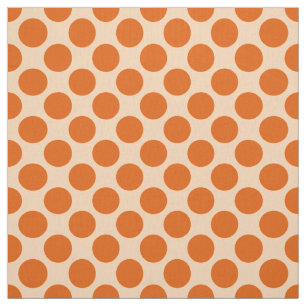 Tela Puntos retros grandes - mandarín y naranja pálid