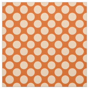 Tela Puntos retros grandes - naranja y mandarín pálid