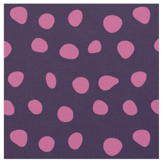 Tela Puntos singulares rosados sobre morado