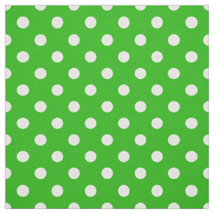 Tela Puntos verdes de polka blanca textil