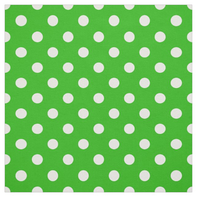 Tela Puntos verdes de polka blanca textil (Retal)