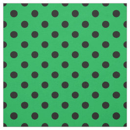 Tela Puntos verdes de polka negra textiles