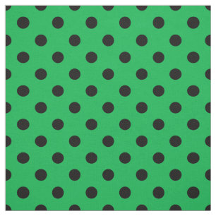 Tela Puntos verdes de polka negra textiles
