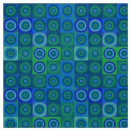 Tela Puntos y cuadrados verdes azules