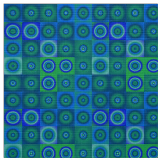 Tela Puntos y cuadrados verdes azules