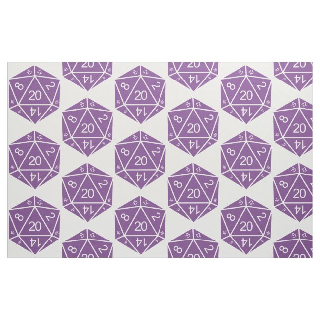 Tela Purple D20 Dice Fabric ("Cuarto gordo" (fat quarter))