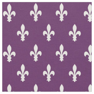 Tela Purple Victorian Fleur de Lys Fabric