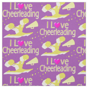 TELA PURPLE Y GOLD I LOVE CHEERLEADING