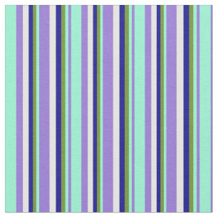 Tela Púrpura, Aquamarina, Verde, Azul Oscuro y Blanco