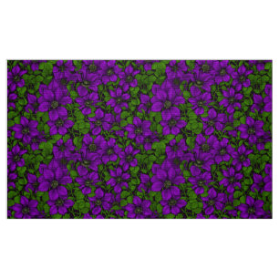 Tela Púrpura Clematis