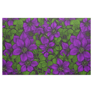 Tela Púrpura Clematis