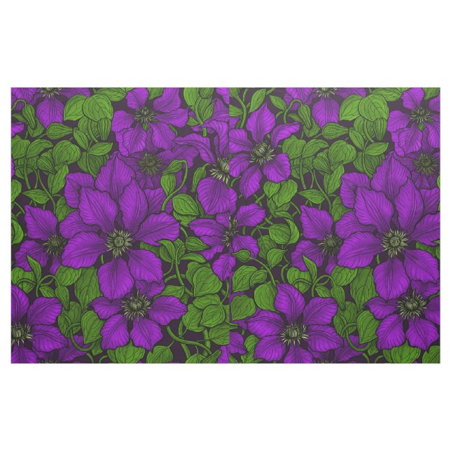 Tela Púrpura Clematis ("Cuarto gordo" (fat quarter))