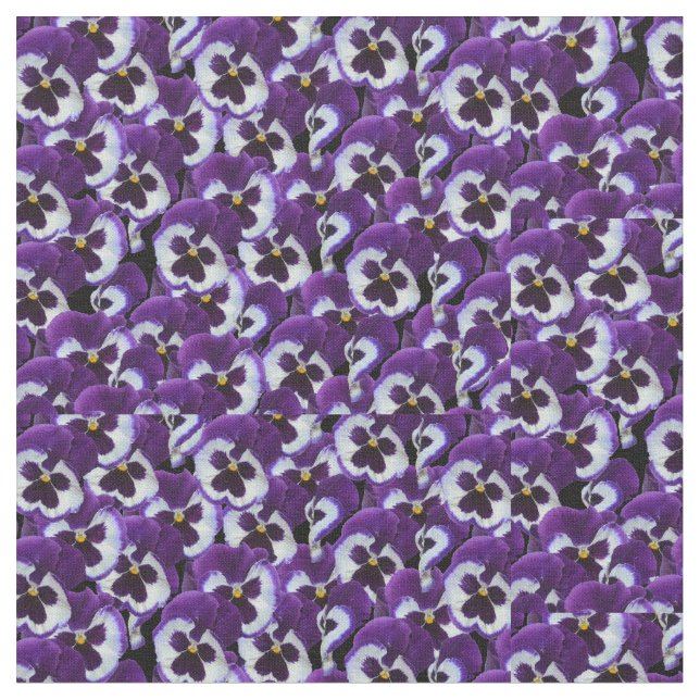 Tela Púrpura Pansy Bouquet, (De cerca)