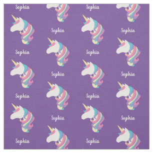 Tela Púrpura personalizada de unicornio